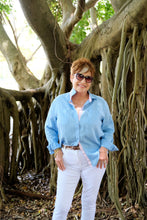 Load image into Gallery viewer, Sky High Blue Pure Linen Shirt