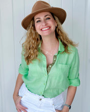 Load image into Gallery viewer, Mint Green Pure Linen Shirt - Front